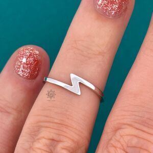 Lightning Bolt Sterling Silver Ring Sizes 5 - 10